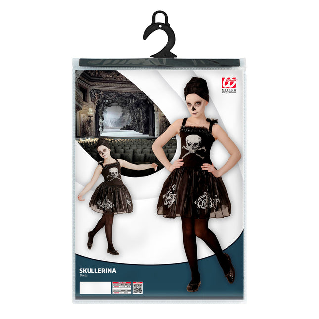 Halloween Kleid Mädchen Ballerina Totenkopf