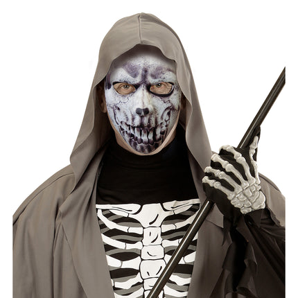 Halloween Maske Grauer Totenkopf