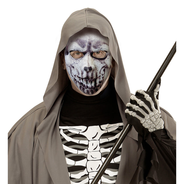 Halloween Maske Grauer Totenkopf