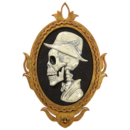 Halloween Wanddekoration Skelett mit Bewegung, Licht und Sound 48cm