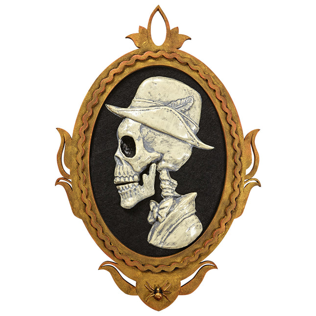 Halloween Wanddekoration Skelett mit Bewegung, Licht und Sound 48cm