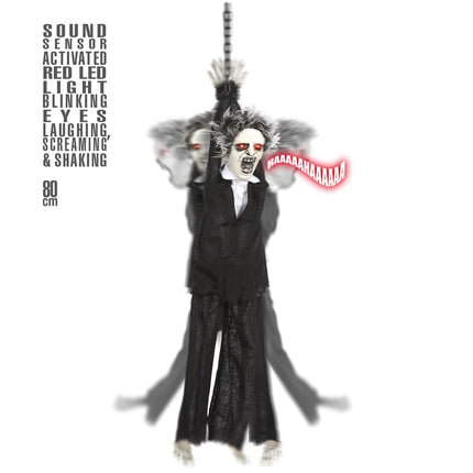 Halloween Puppe Monster mit Sound, Licht und Bewegung 80cm