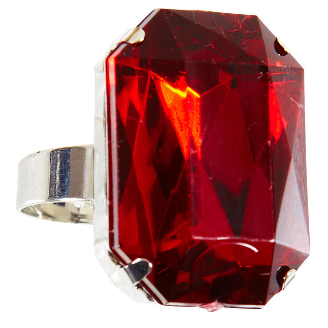 Halloween Ring roter Edelstein