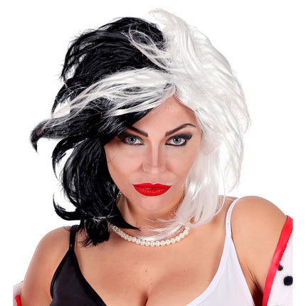 Weiß Schwarz Perücke Cruella