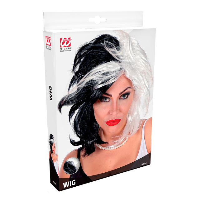 Weiß Schwarz Perücke Cruella