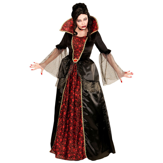Halloween Kleid Rot Schwarz Damen Vampir
