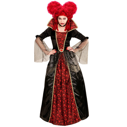 Halloween Kleid Rot Schwarz Damen Vampir