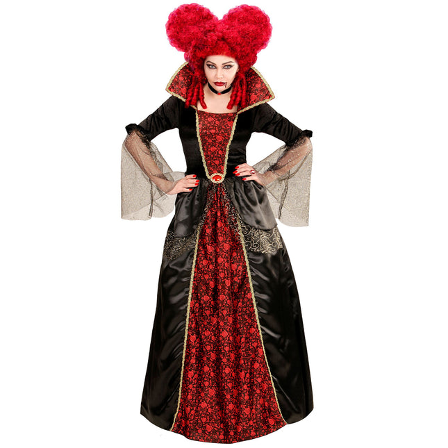 Halloween Kleid Rot Schwarz Damen Vampir