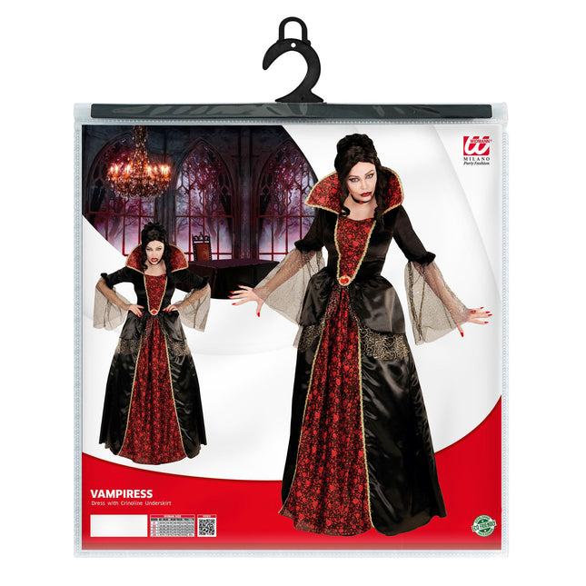 Halloween Kleid Rot Schwarz Damen Vampir