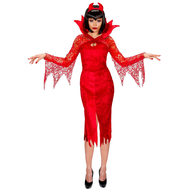 Halloween Kleid Rot Ladies Devil 2 Stück