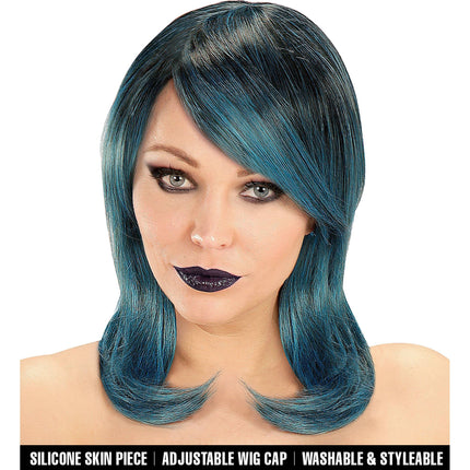Halloween Perücke Blauer Bob