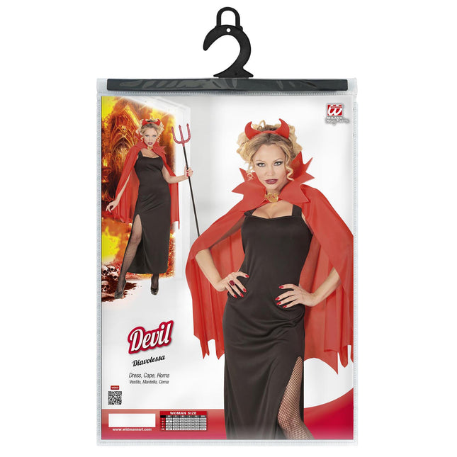 Halloween Kleid Rot Schwarz Ladies Devil