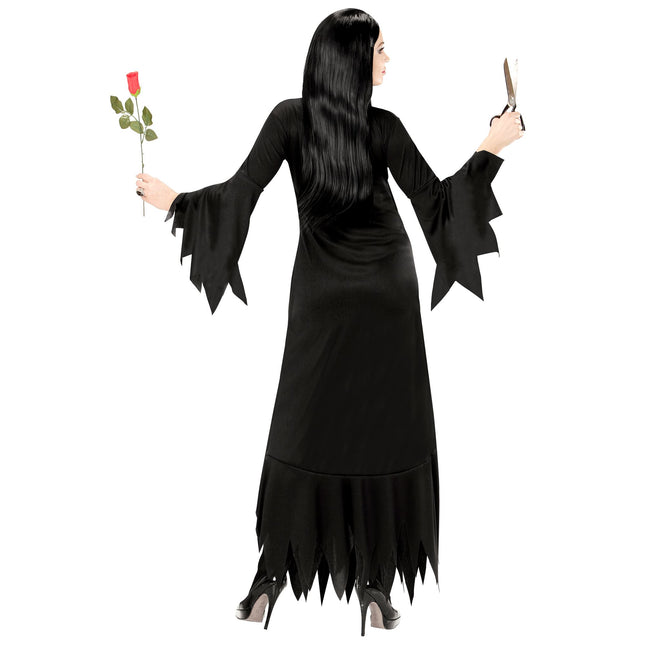 Halloween Kleid Schwarz Damen Mortisia Lang