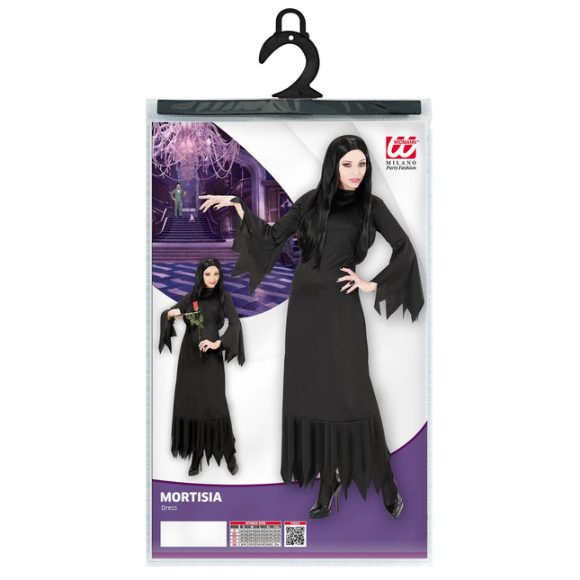 Halloween Kleid Schwarz Damen Mortisia Lang