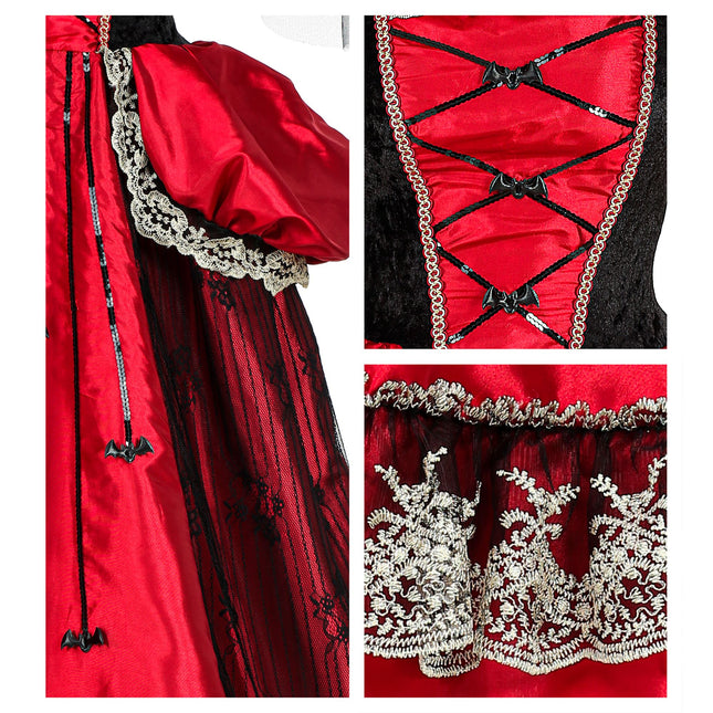 Halloween Kleid Damen Vampir 3 Stück