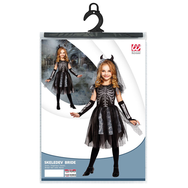Halloween Kleid Mädchen Skelett Braut
