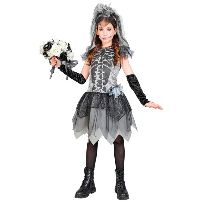 Halloween Kleid Mädchen Skelett Braut