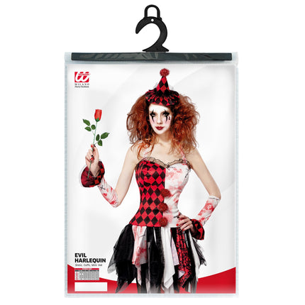 Halloween Kleid Damen Harlekin