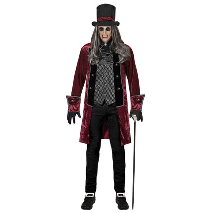Halloween Kostüm Bordeaux Rot Herren Vampir