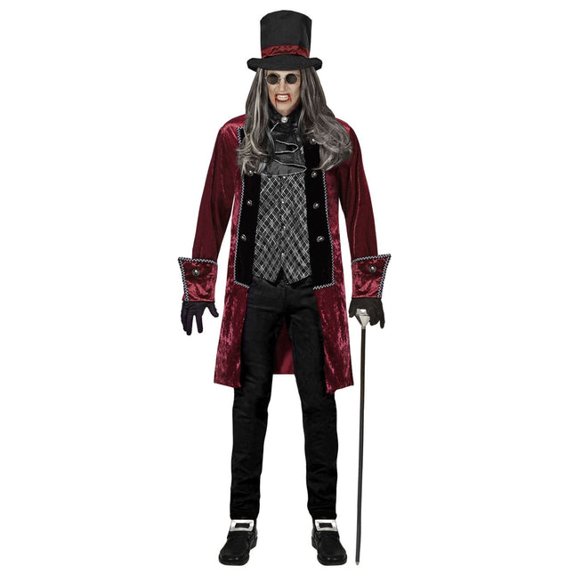 Halloween Kostüm Bordeaux Rot Herren Vampir