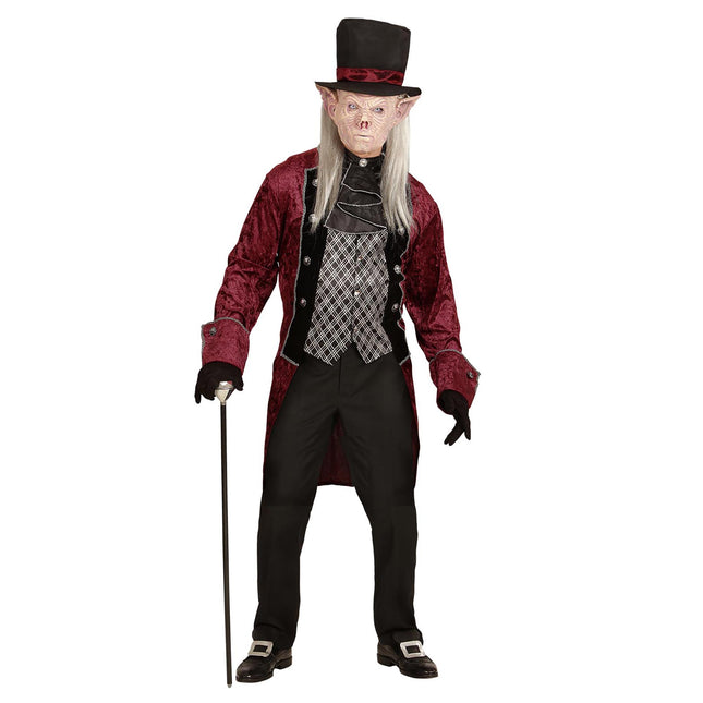 Halloween Kostüm Bordeaux Rot Herren Vampir