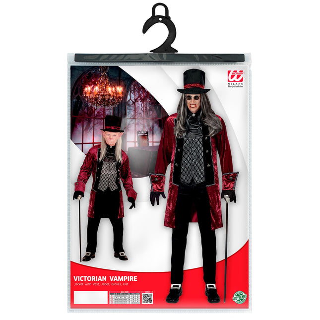 Halloween Kostüm Bordeaux Rot Herren Vampir