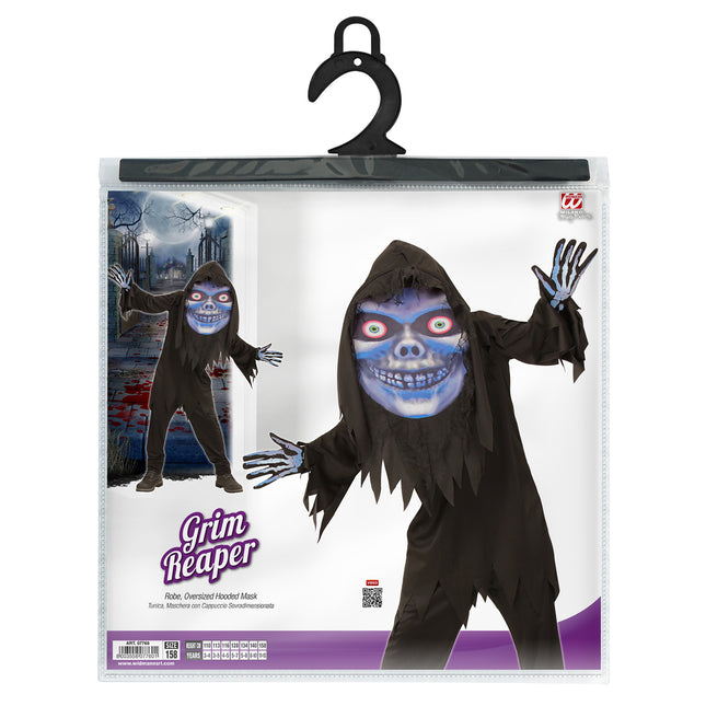 Halloween Kostüm Blau Lila Kind Sensenmann