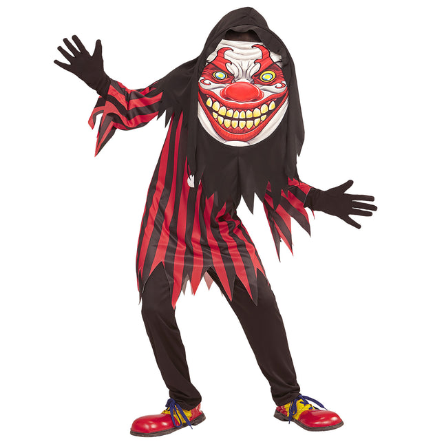Halloween Kostüm Rot Schwarz Kind Clown