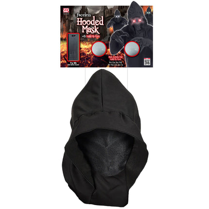 Halloween Maske Schwarz mit rotem Licht
