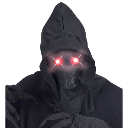 Halloween Maske Schwarz mit rotem Licht