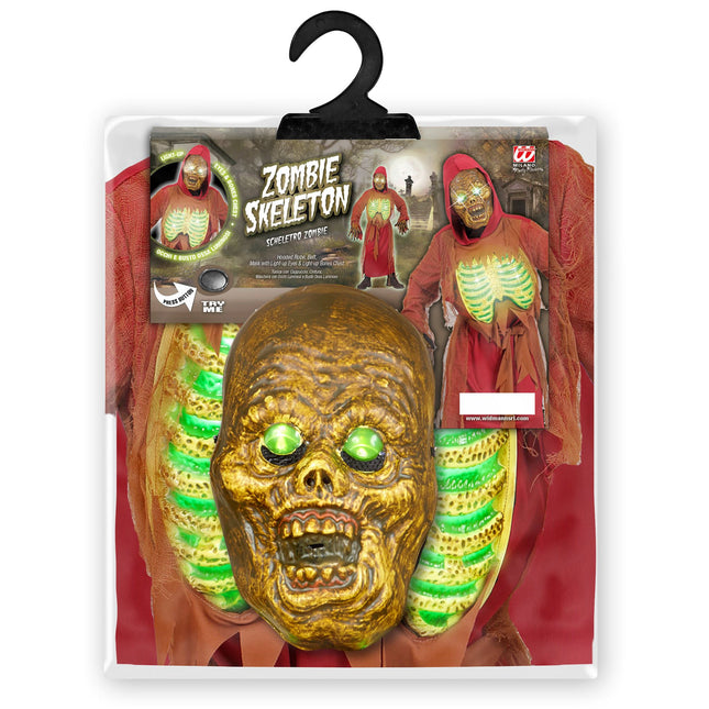 Halloween Kostüm Grün Kind Zombie Skelett