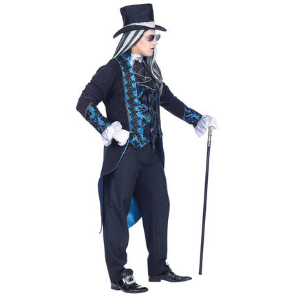 Halloween Kostüm Schwarz Blau Herren Vampir