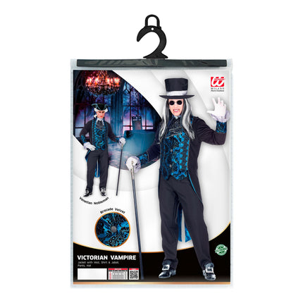 Halloween Kostüm Schwarz Blau Herren Vampir