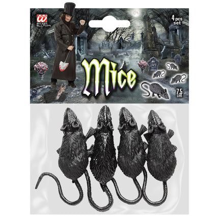 Halloween Fake Maus 9cm 4Stk