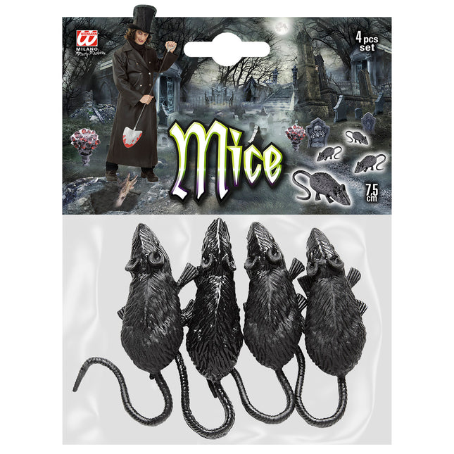 Halloween Fake Maus 9cm 4Stk