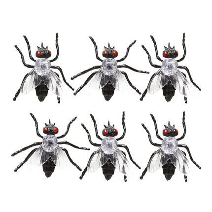Halloween Fake Fliegen 5,5cm 6Stk