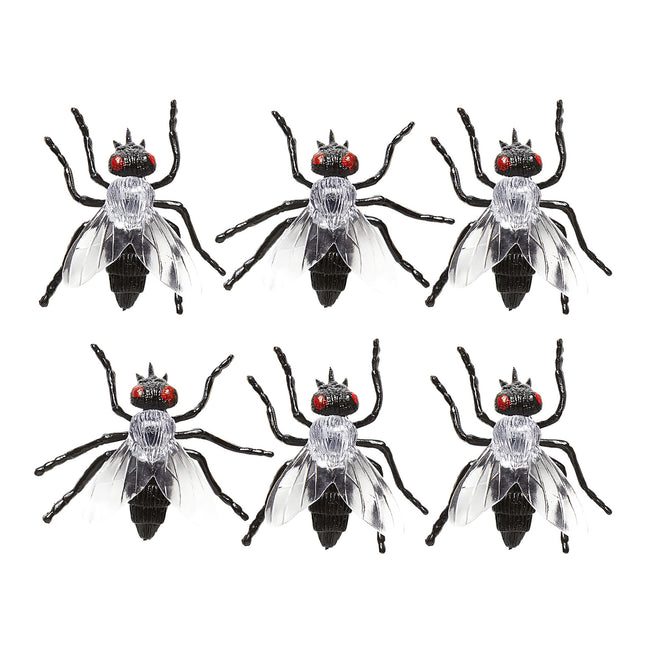 Halloween Fake Fliegen 5,5cm 6Stk