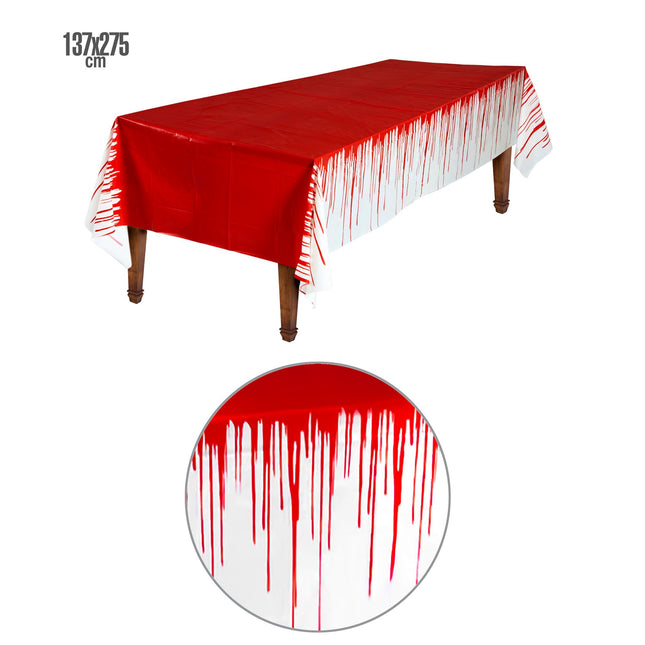 Halloween Tischtuch Blut 2,75m