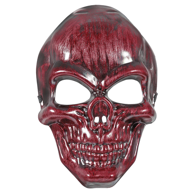 Halloween Maske Bordeaux Roter Totenkopf
