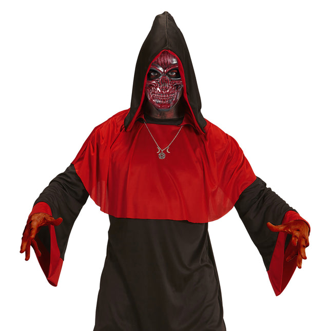 Halloween Maske Bordeaux Roter Totenkopf