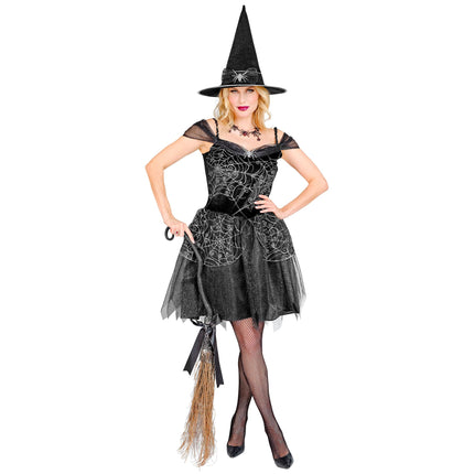 Halloween Kostüm Schwarz Damen Hexe 2 Stück