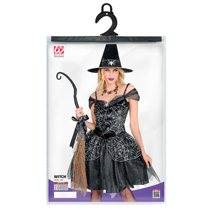 Halloween Kostüm Schwarz Damen Hexe 2 Stück