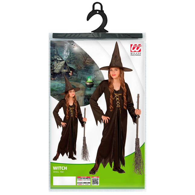 Halloween Kostüm Braun Kind Hexe