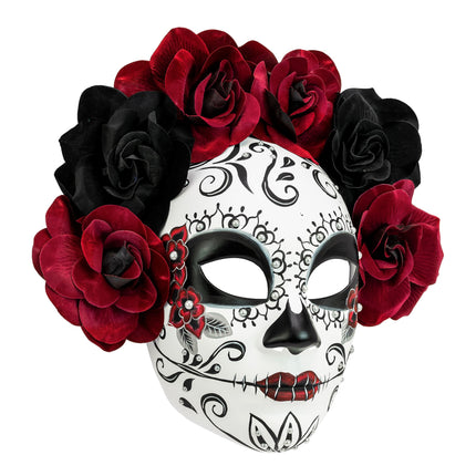 Dia De Los Muertos Maske mit Rosen