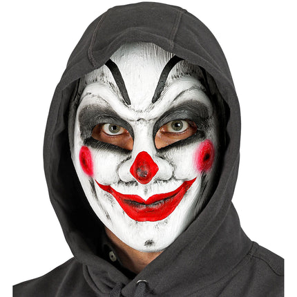 Halloween Maske Weiß Rot Clown