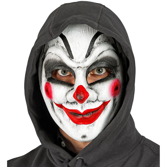 Halloween Maske Weiß Rot Clown