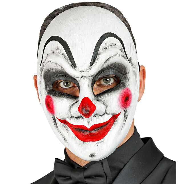 Halloween Maske Weiß Rot Clown