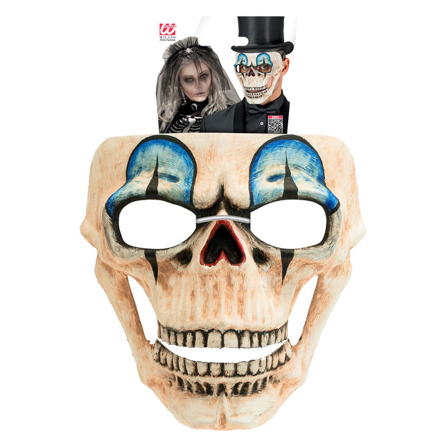 Halloween Maske Blauer Totenkopf