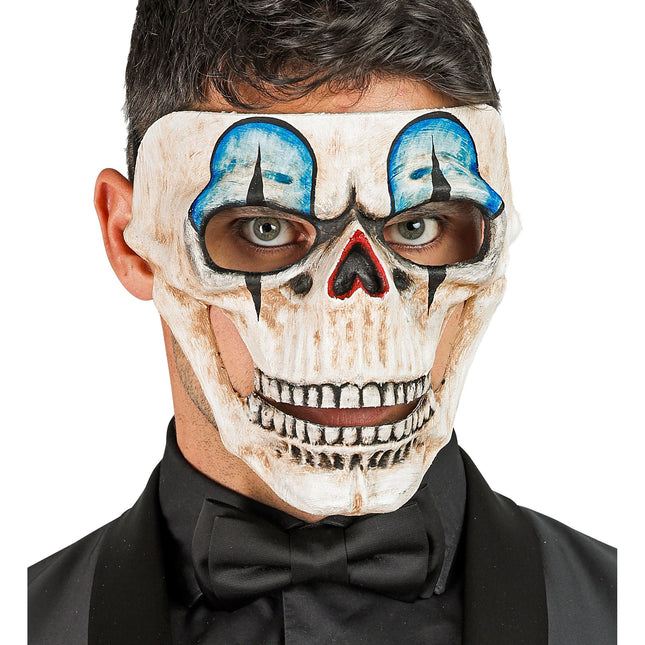 Halloween Maske Blauer Totenkopf