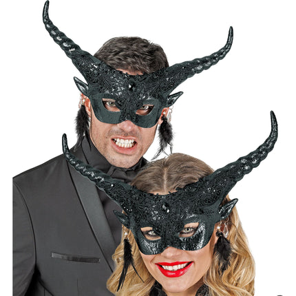 Halloween Augenmaske Schwarzer Teufel
